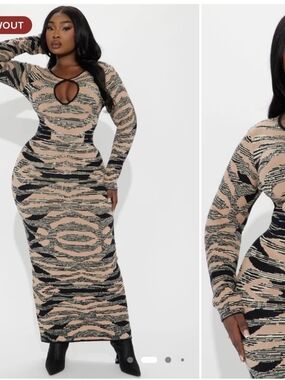 Fashion Nova Toronto Long Sleeve Keyhole Sweater Dress 2X